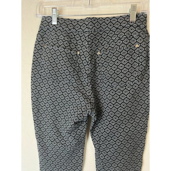 Susan Graver Weekend Novelty Print Navy White Sz XS Pull On Pant Stretchy Elasti - Picture 4 of 7